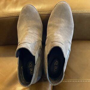 Me too, suede leather booties. Size 8.